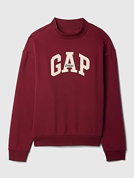 GAP mens Logo Mockneck Crew Sweatshirt Red Delicious XS at